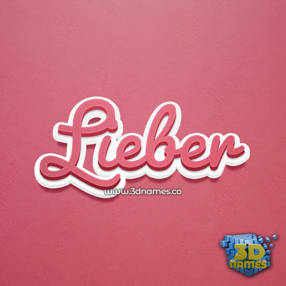 lieber in Red Scribble style - 3D name wallpaper