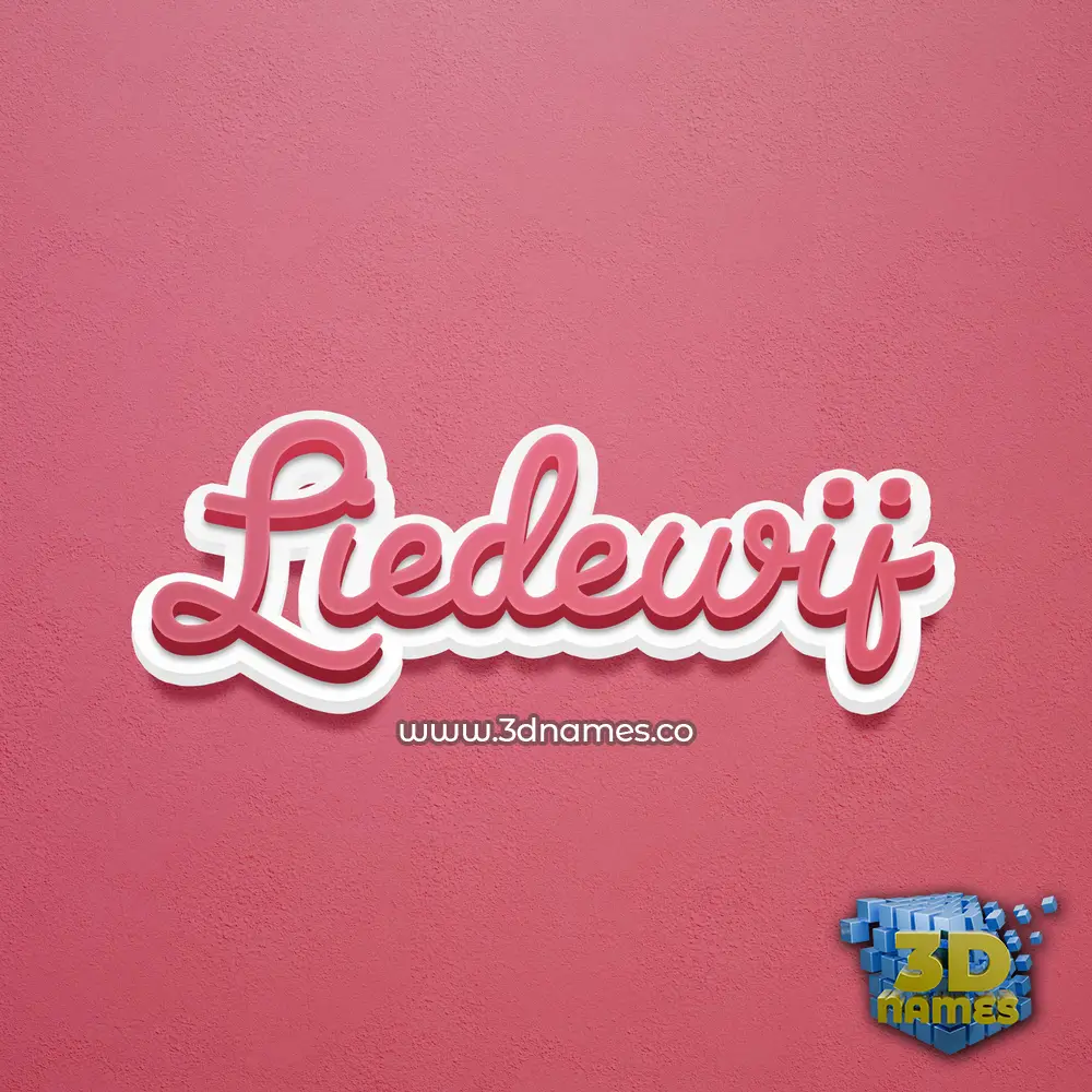 liedewij in Red Scribble style - 3D name wallpaper