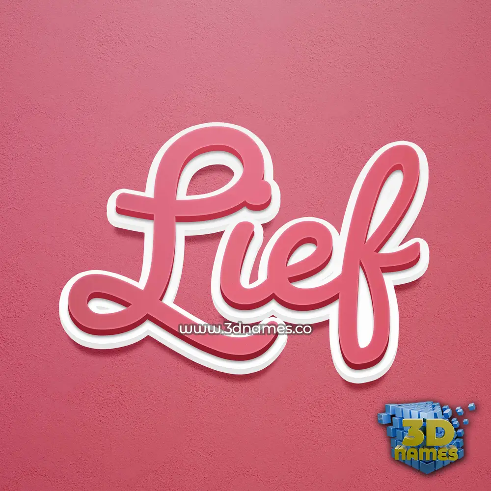 lief in Red Scribble style - 3D name wallpaper