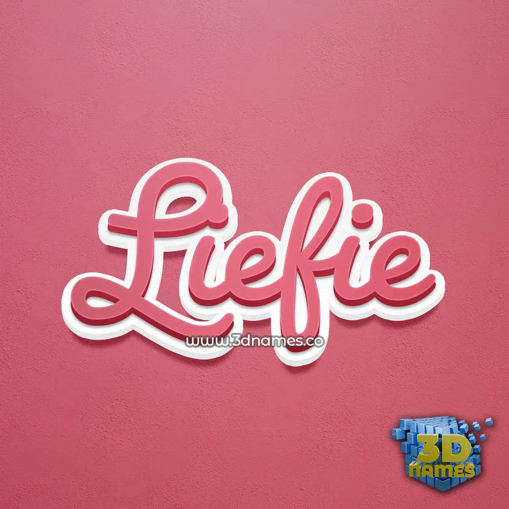 liefie in Red Scribble style - 3D name wallpaper