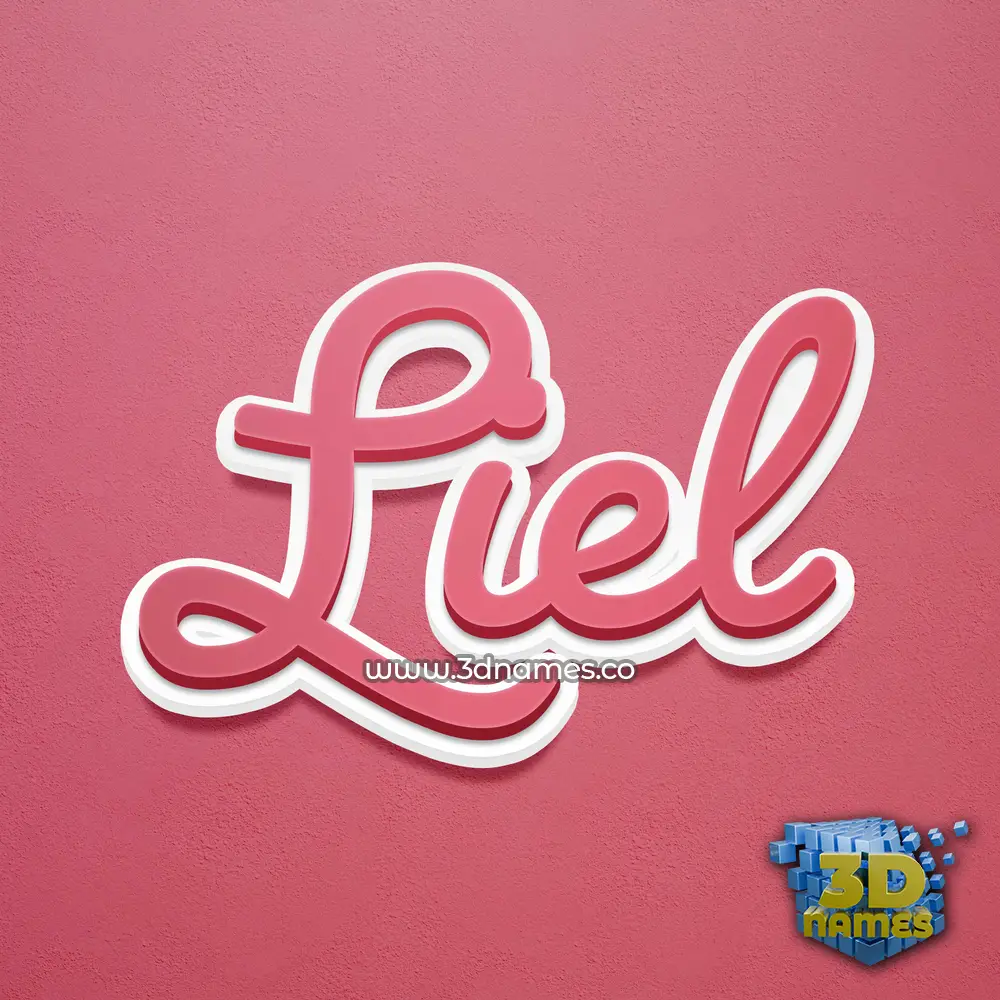 liel in Red Scribble style - 3D name wallpaper