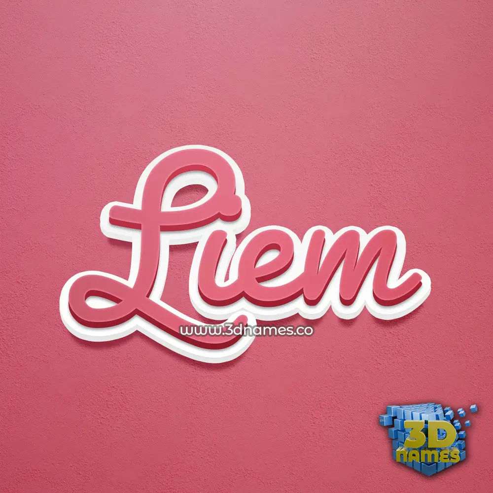 liem in Red Scribble style - 3D name wallpaper