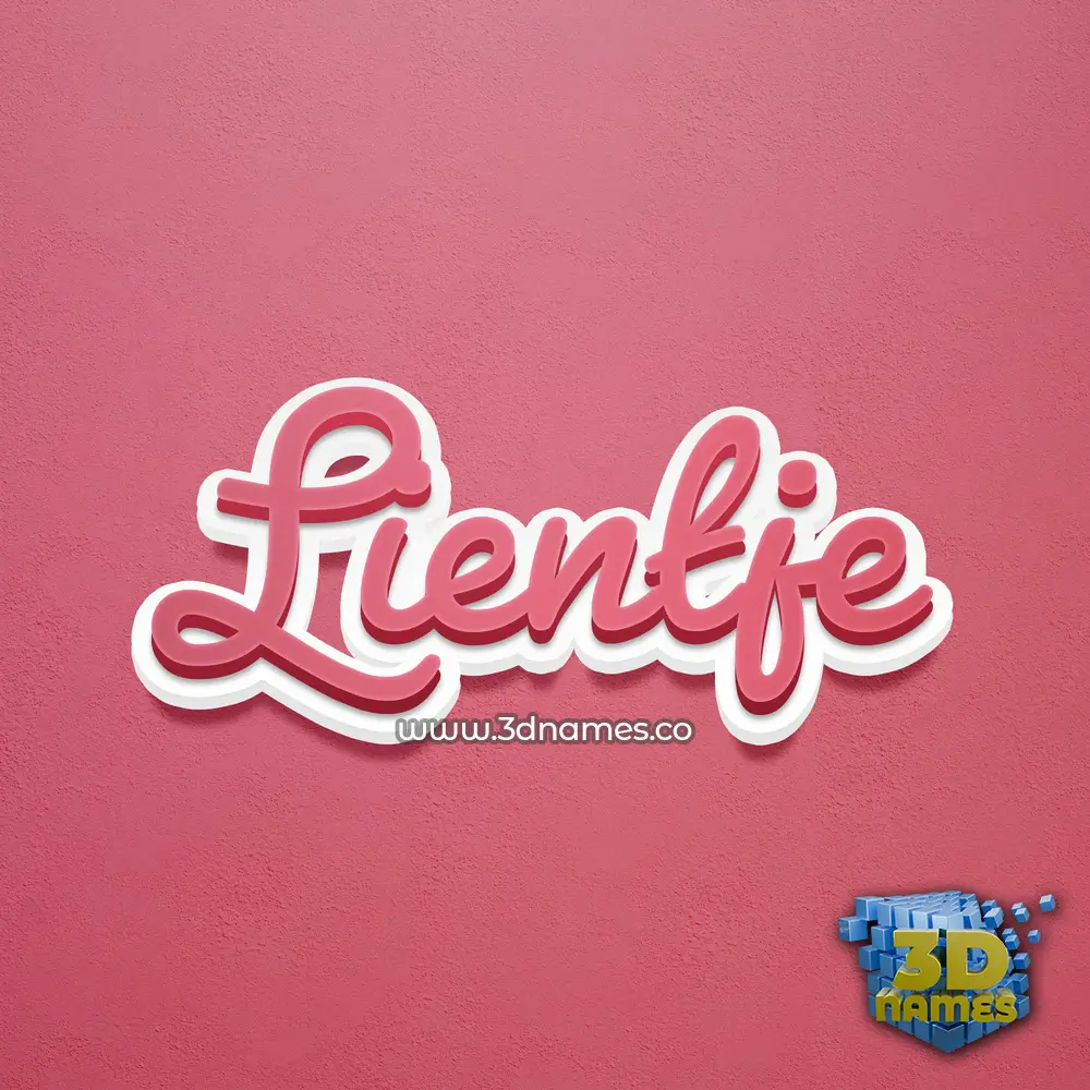 lientje in Red Scribble style - 3D name wallpaper