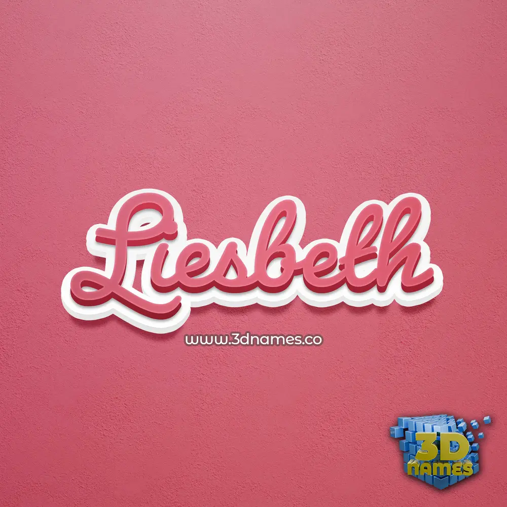 liesbeth in Red Scribble style - 3D name wallpaper