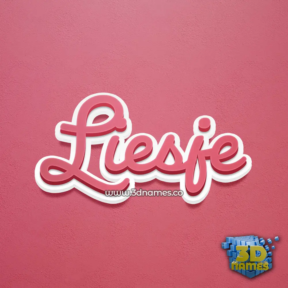 liesje in Red Scribble style - 3D name wallpaper