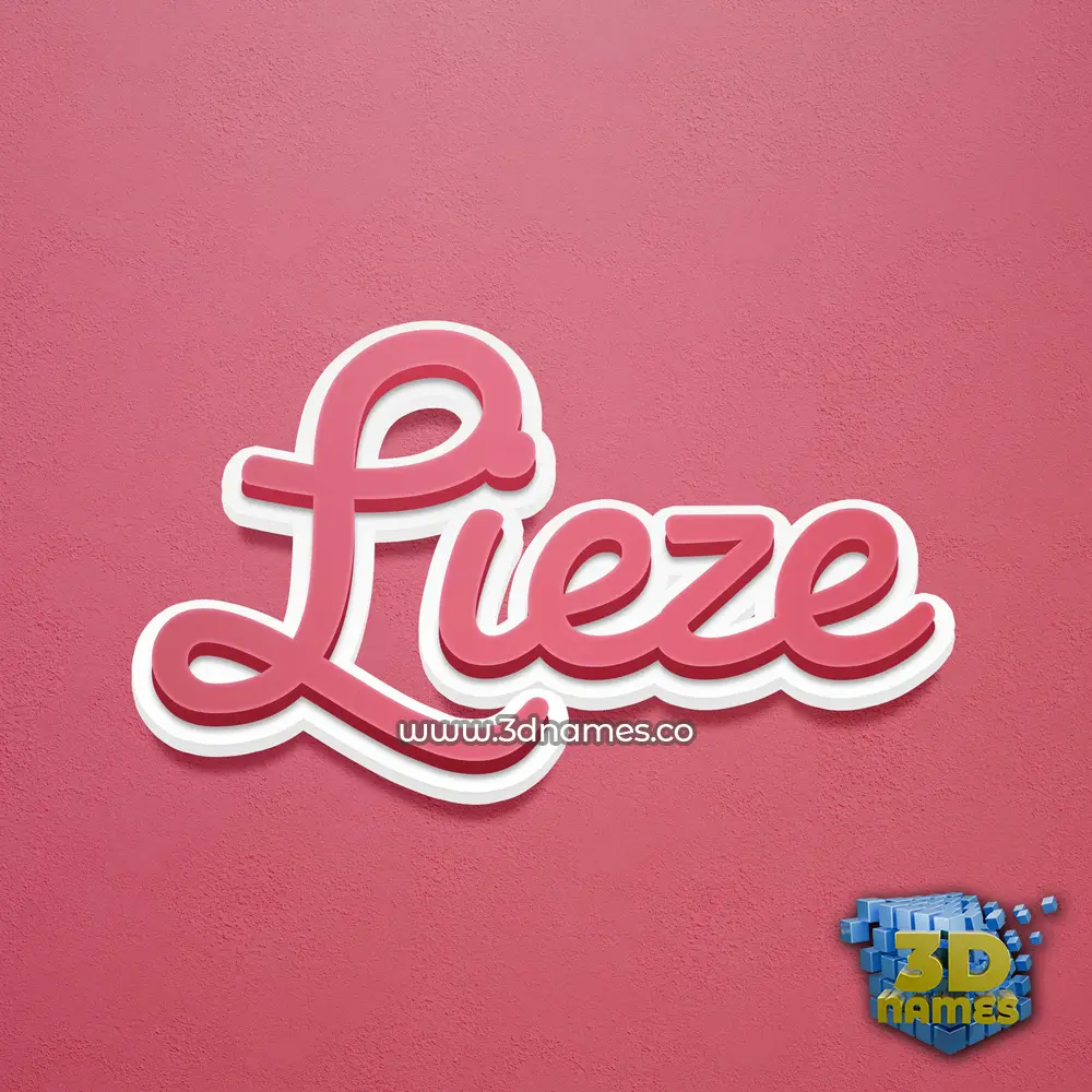 lieze in Red Scribble style - 3D name wallpaper