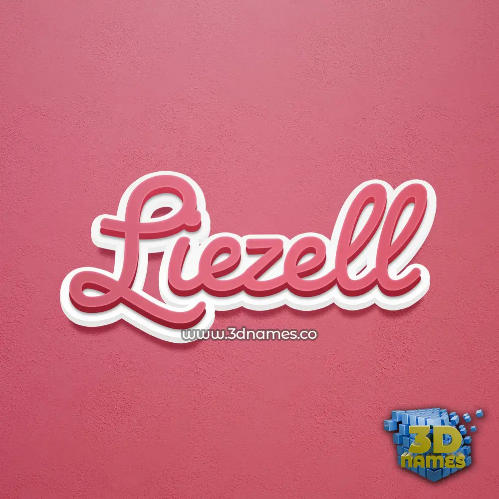 liezell in Red Scribble style - 3D name wallpaper