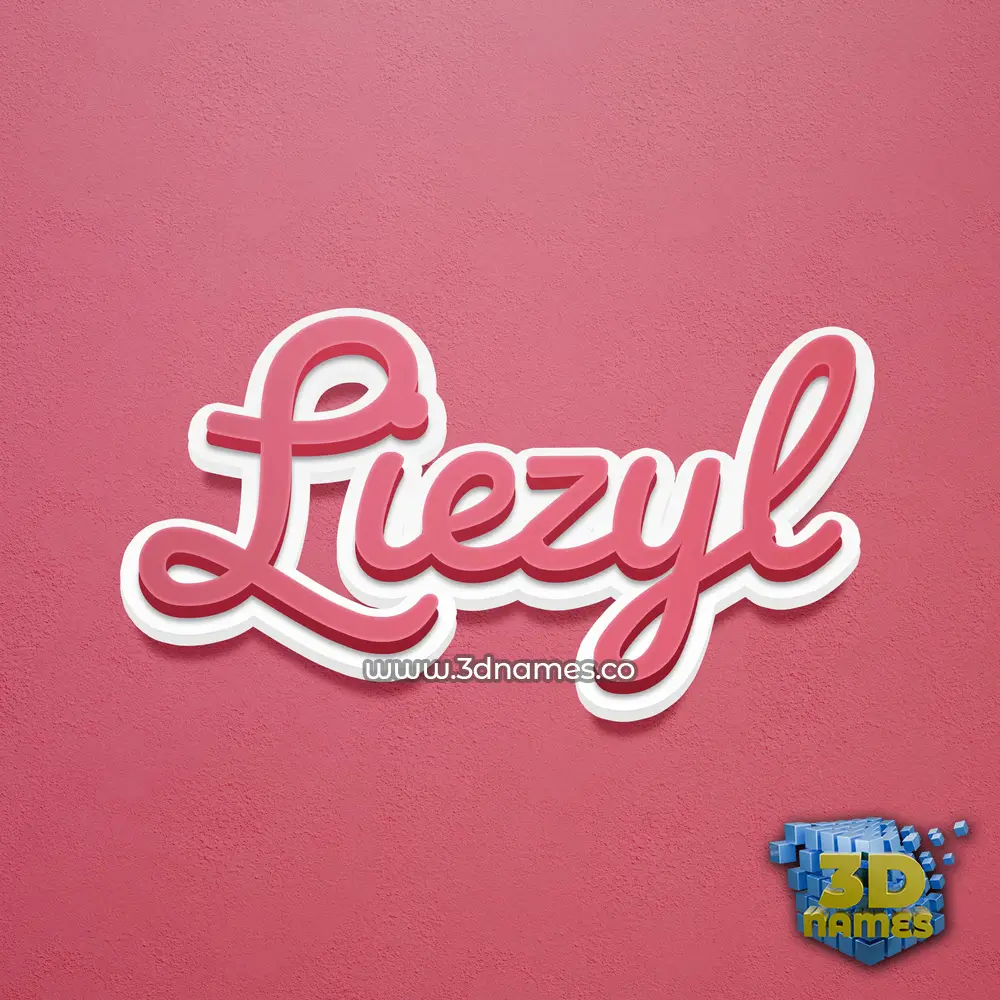 liezyl in Red Scribble style - 3D name wallpaper