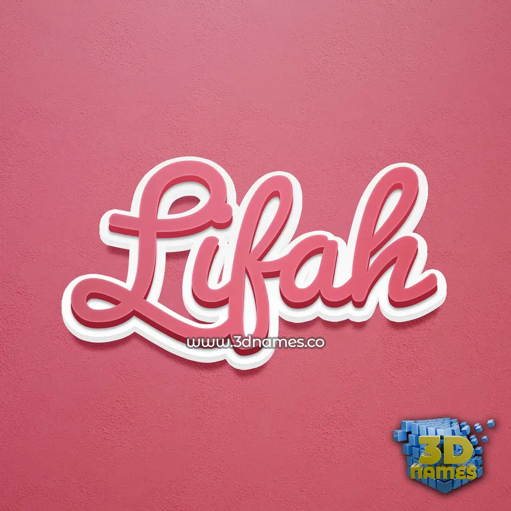 lifah in Red Scribble style - 3D name wallpaper