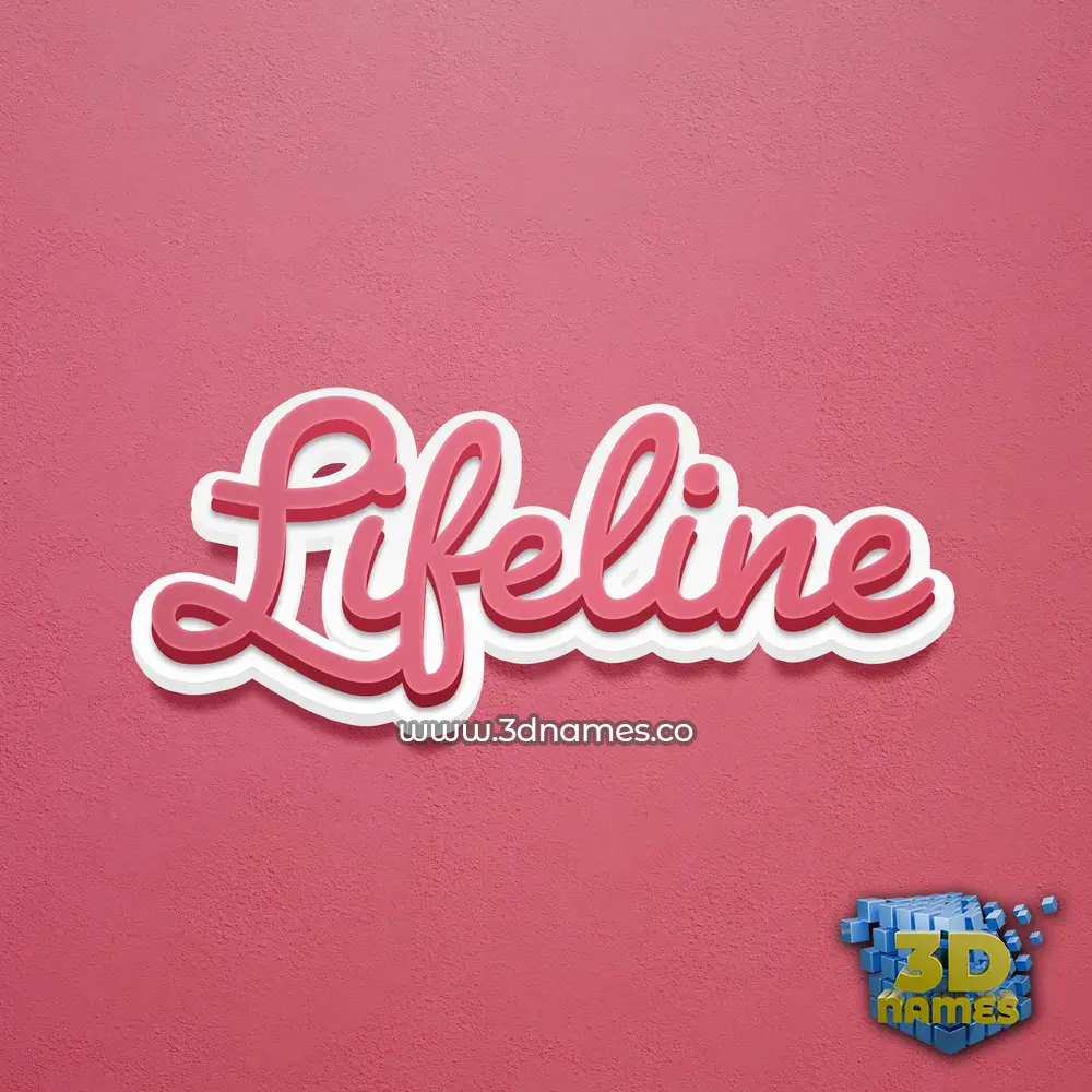 lifeline in Red Scribble style - 3D name wallpaper
