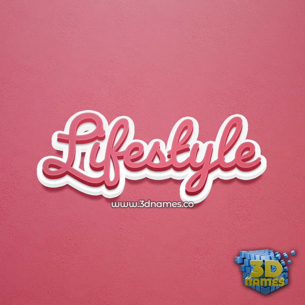 lifestyle in Red Scribble style - 3D name wallpaper