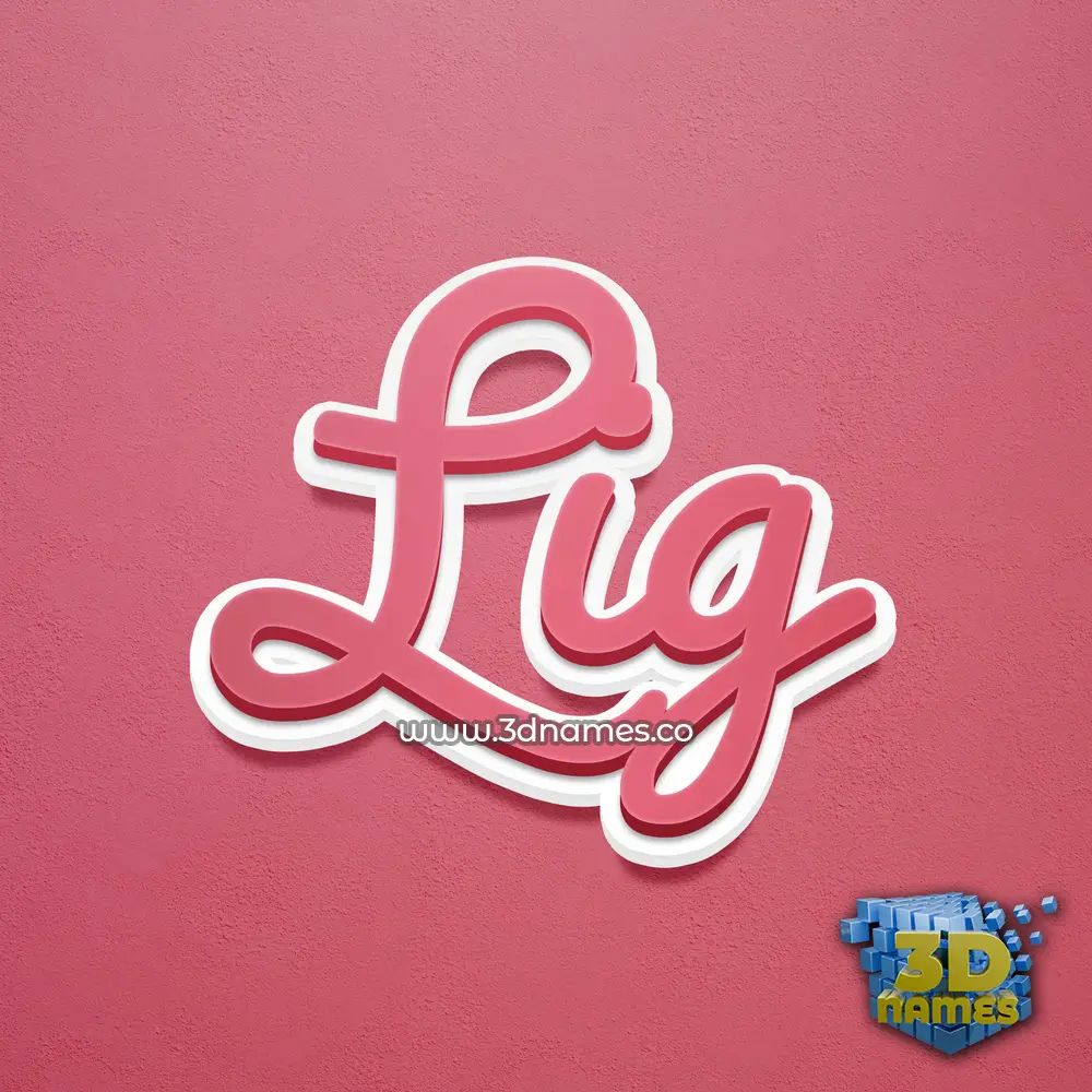 lig in Red Scribble style - 3D name wallpaper