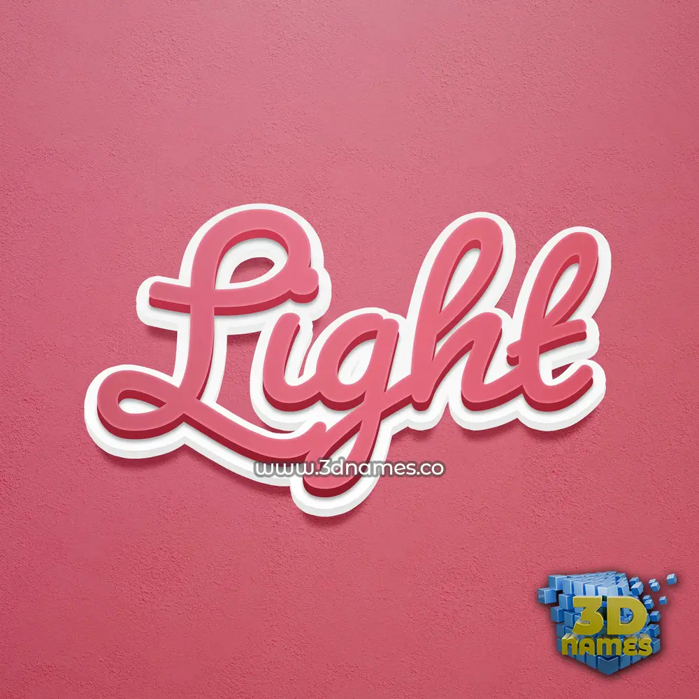 light in Red Scribble style - 3D name wallpaper