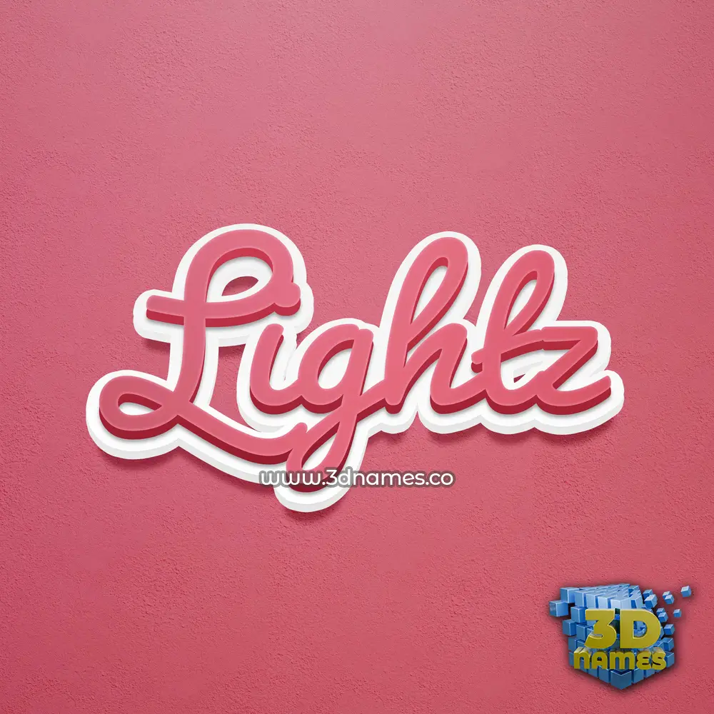 lightz in Red Scribble style - 3D name wallpaper