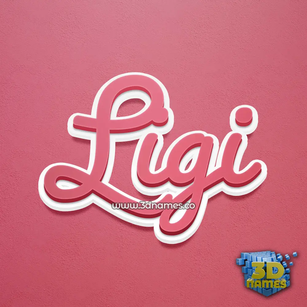 ligi in Red Scribble style - 3D name wallpaper
