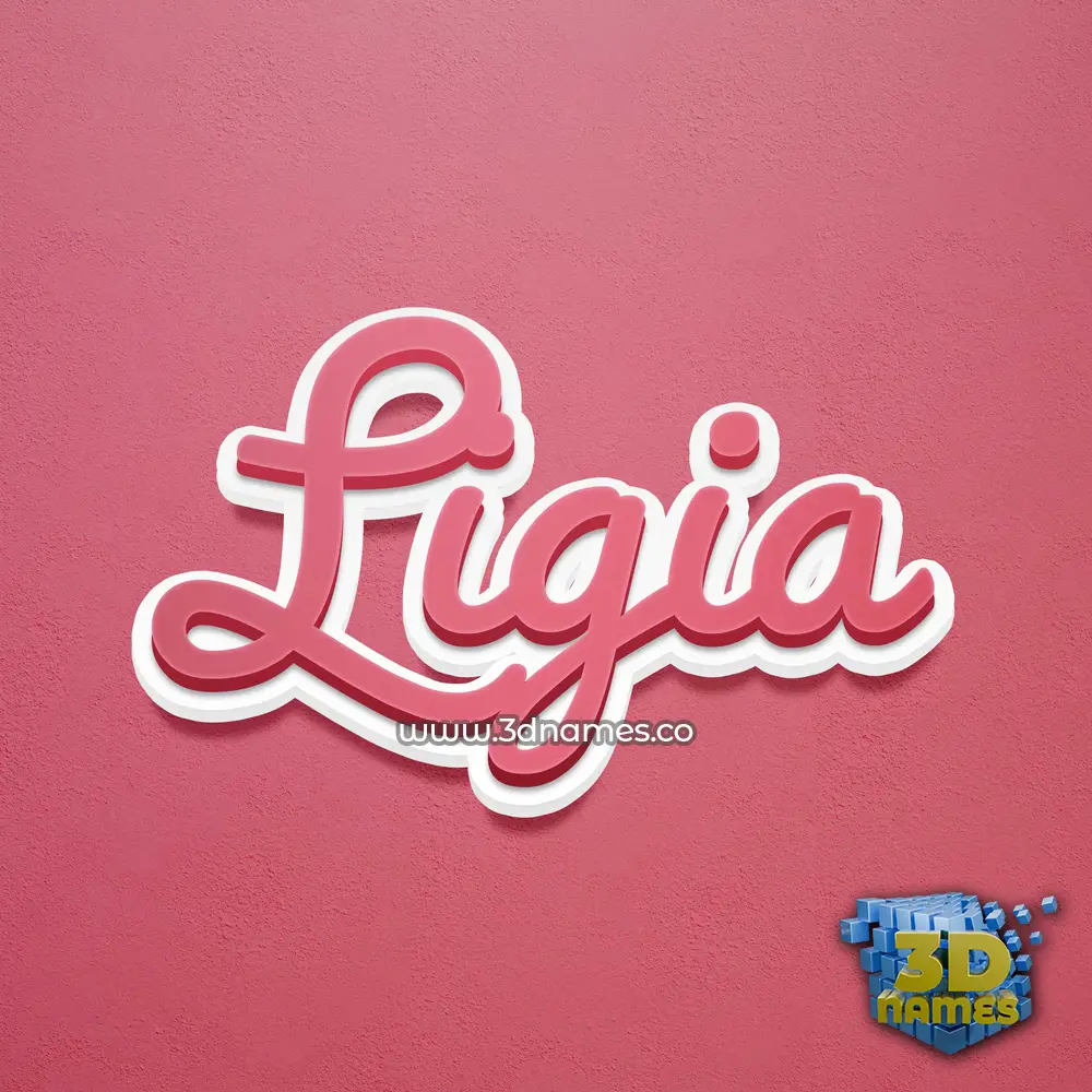ligia in Red Scribble style - 3D name wallpaper