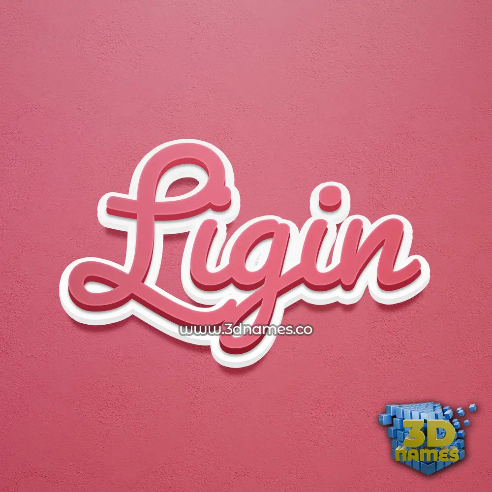 ligin in Red Scribble style - 3D name wallpaper
