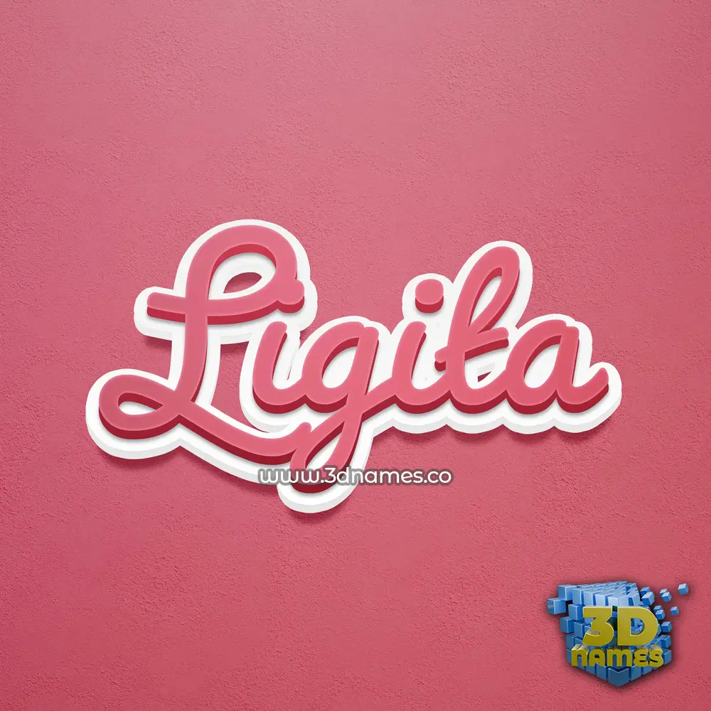 ligita in Red Scribble style - 3D name wallpaper