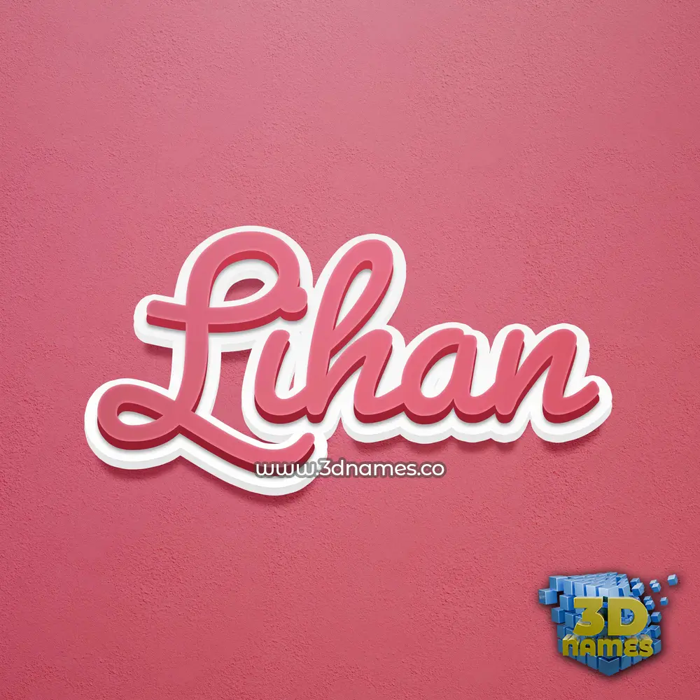 lihan in Red Scribble style - 3D name wallpaper