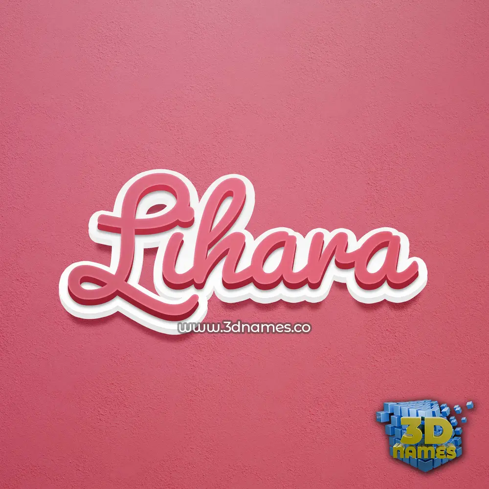lihara in Red Scribble style - 3D name wallpaper