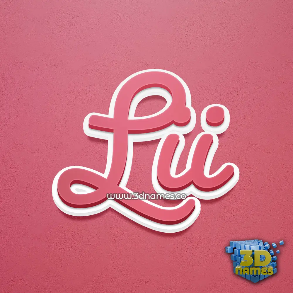 lii in Red Scribble style - 3D name wallpaper