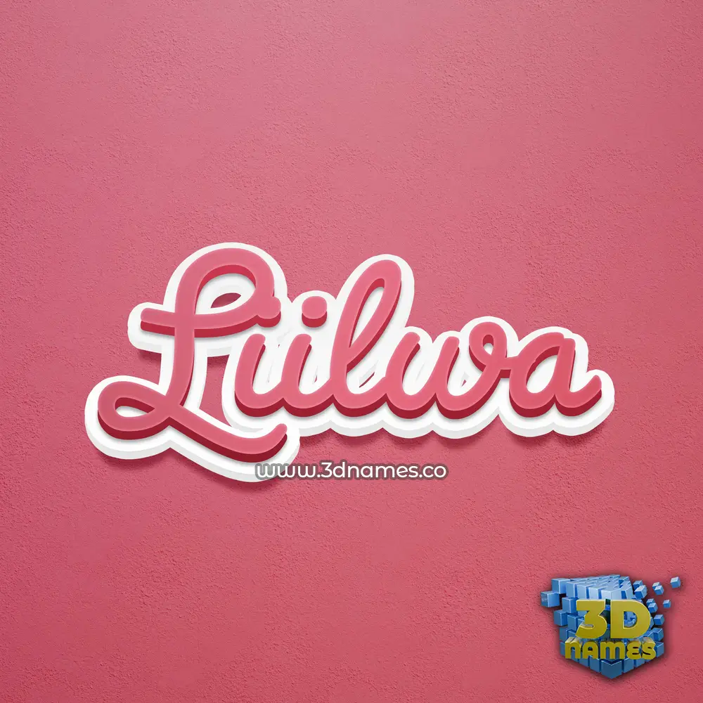 liilwa in Red Scribble style - 3D name wallpaper