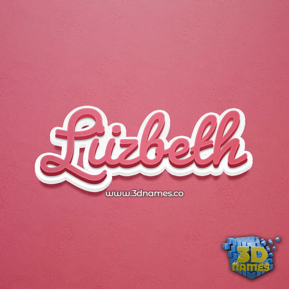 liizbeth in Red Scribble style - 3D name wallpaper