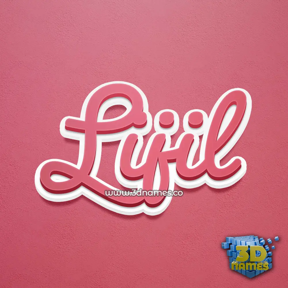 lijil in Red Scribble style - 3D name wallpaper