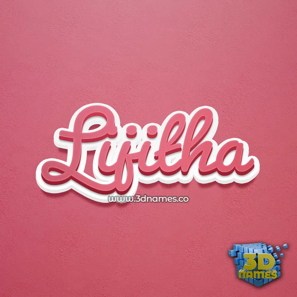 lijitha in Red Scribble style - 3D name wallpaper