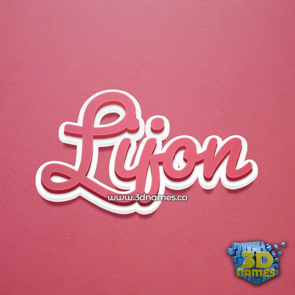 lijon in Red Scribble style - 3D name wallpaper