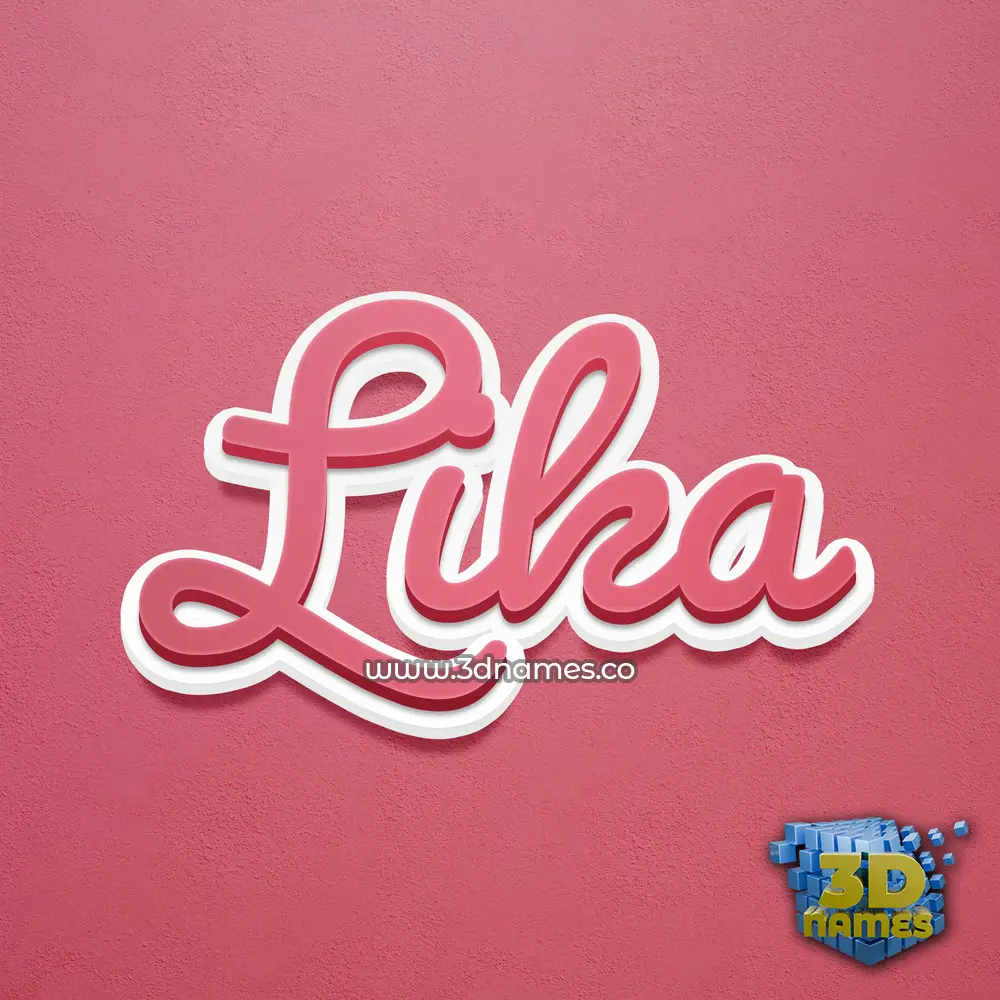 lika in Red Scribble style - 3D name wallpaper