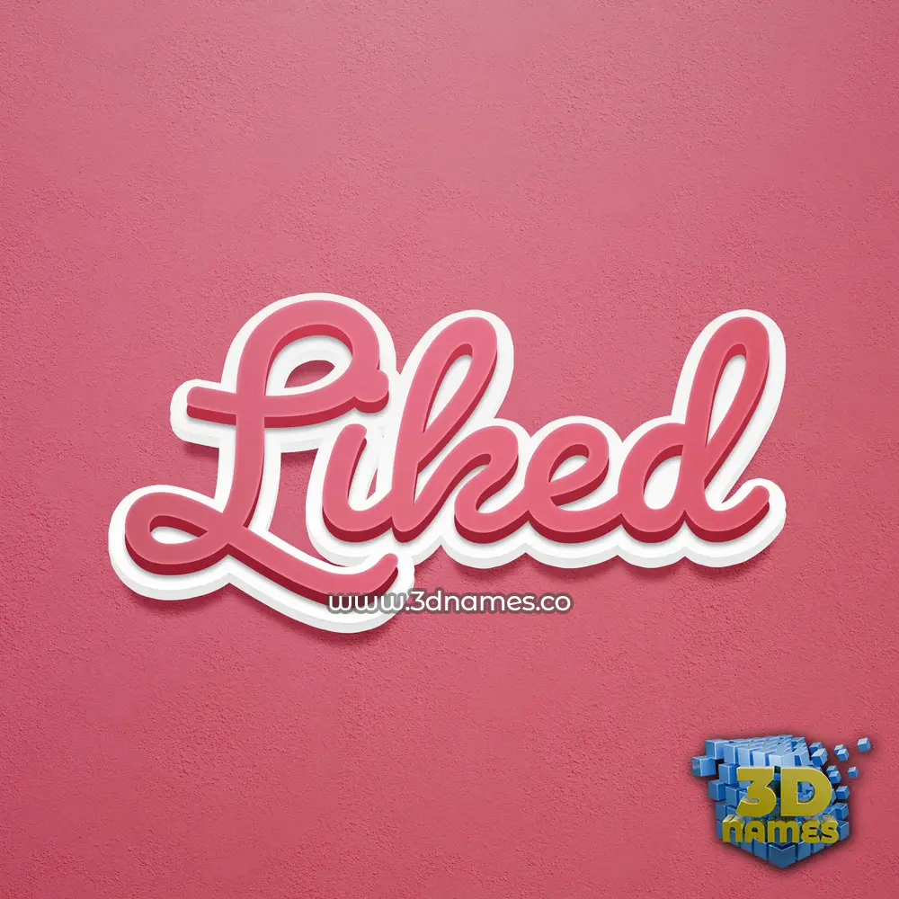 liked in Red Scribble style - 3D name wallpaper