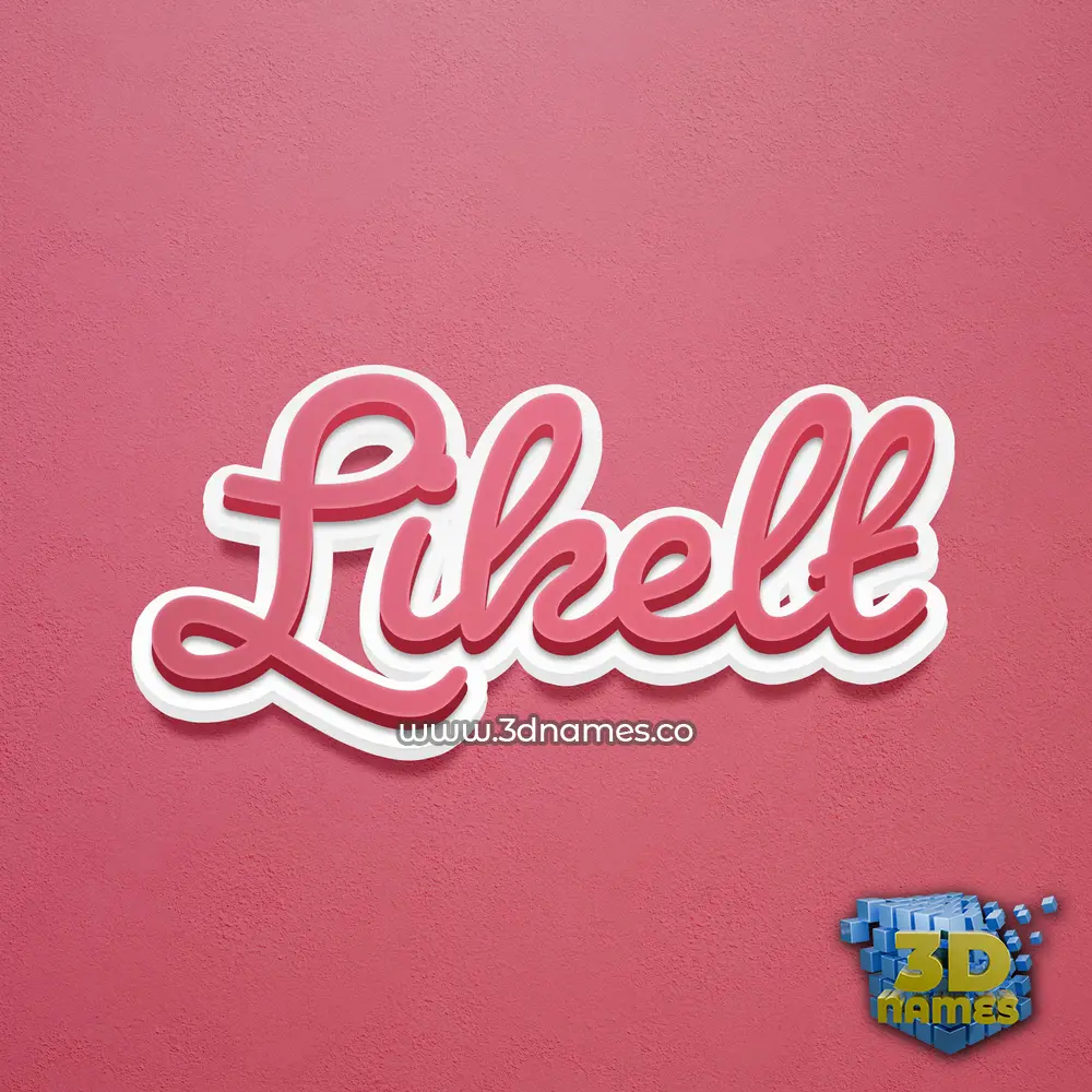 likelt in Red Scribble style - 3D name wallpaper