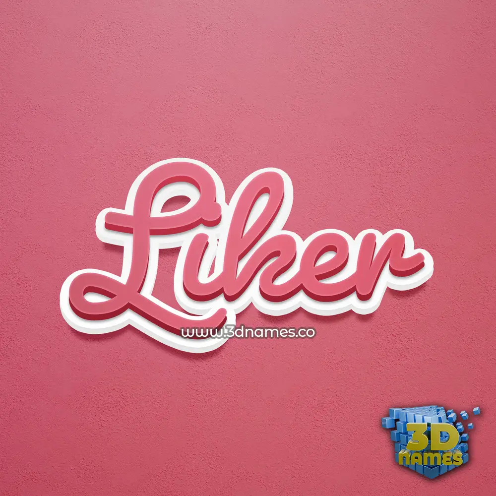 liker in Red Scribble style - 3D name wallpaper