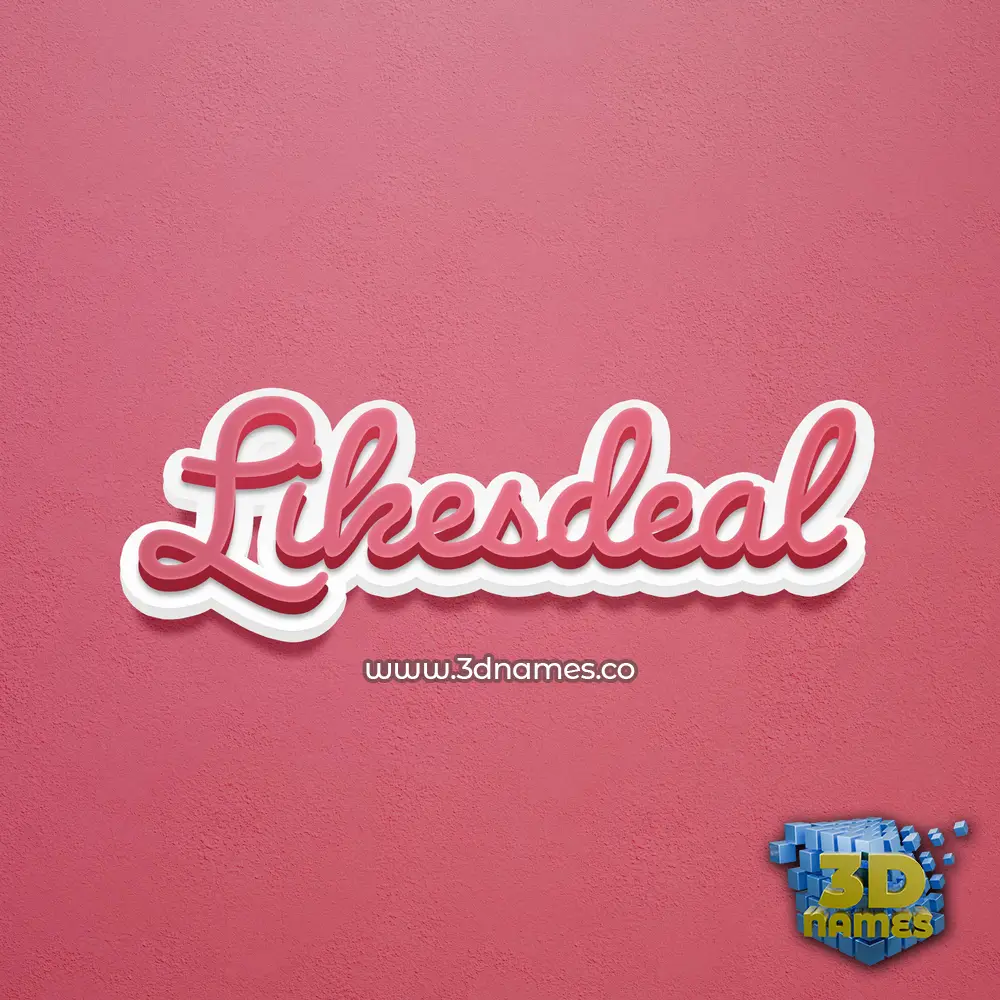 likesdeal in Red Scribble style - 3D name wallpaper