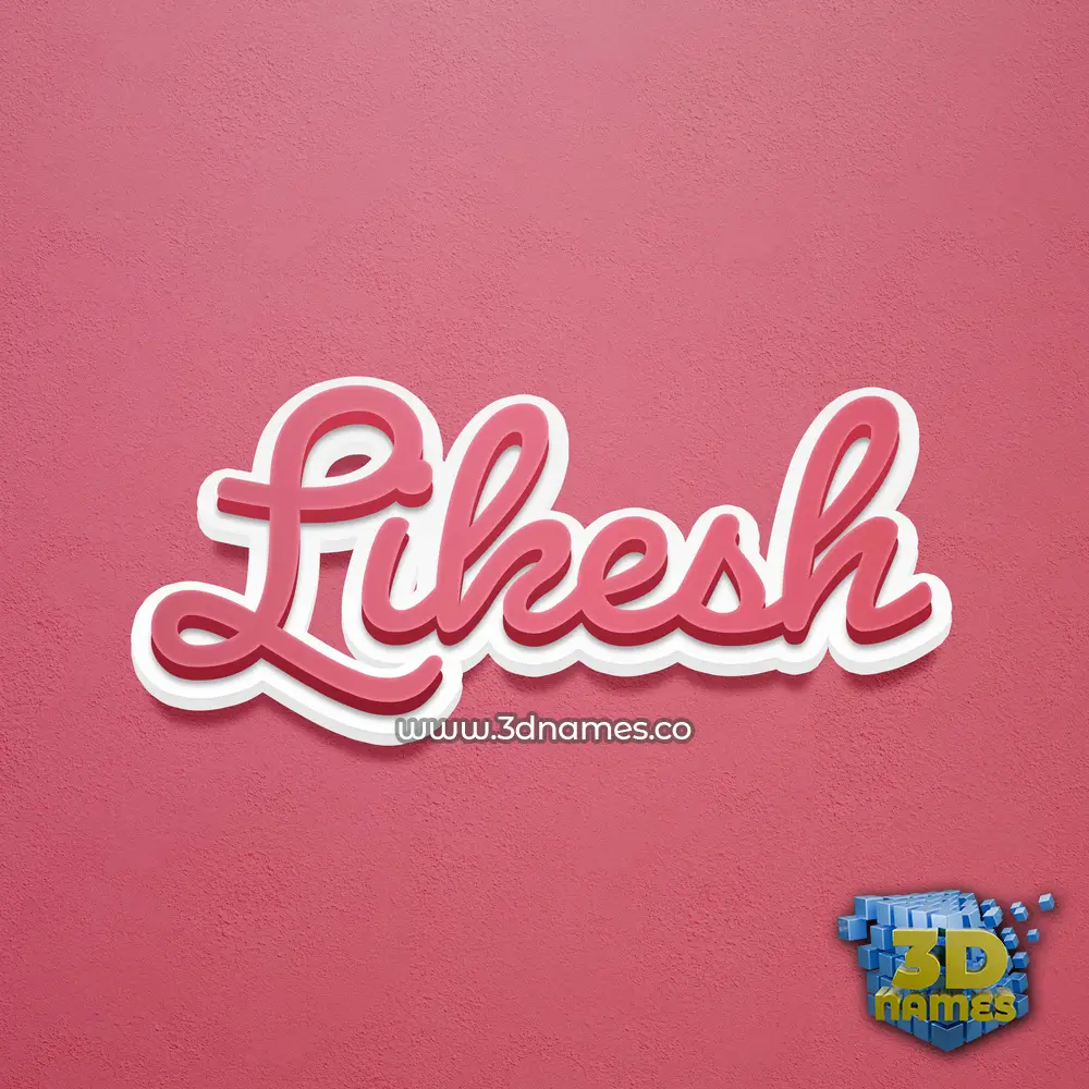 likesh in Red Scribble style - 3D name wallpaper