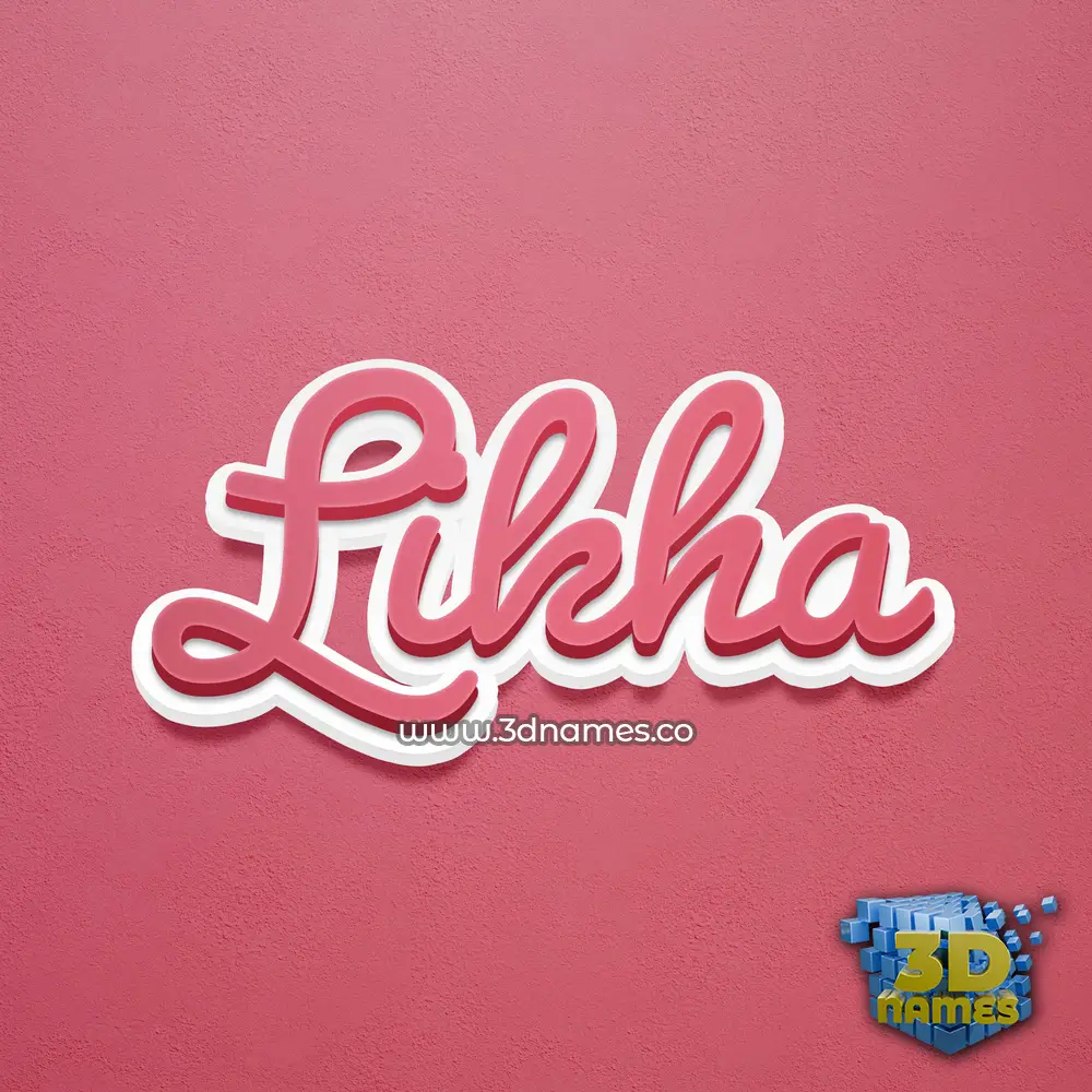 likha in Red Scribble style - 3D name wallpaper