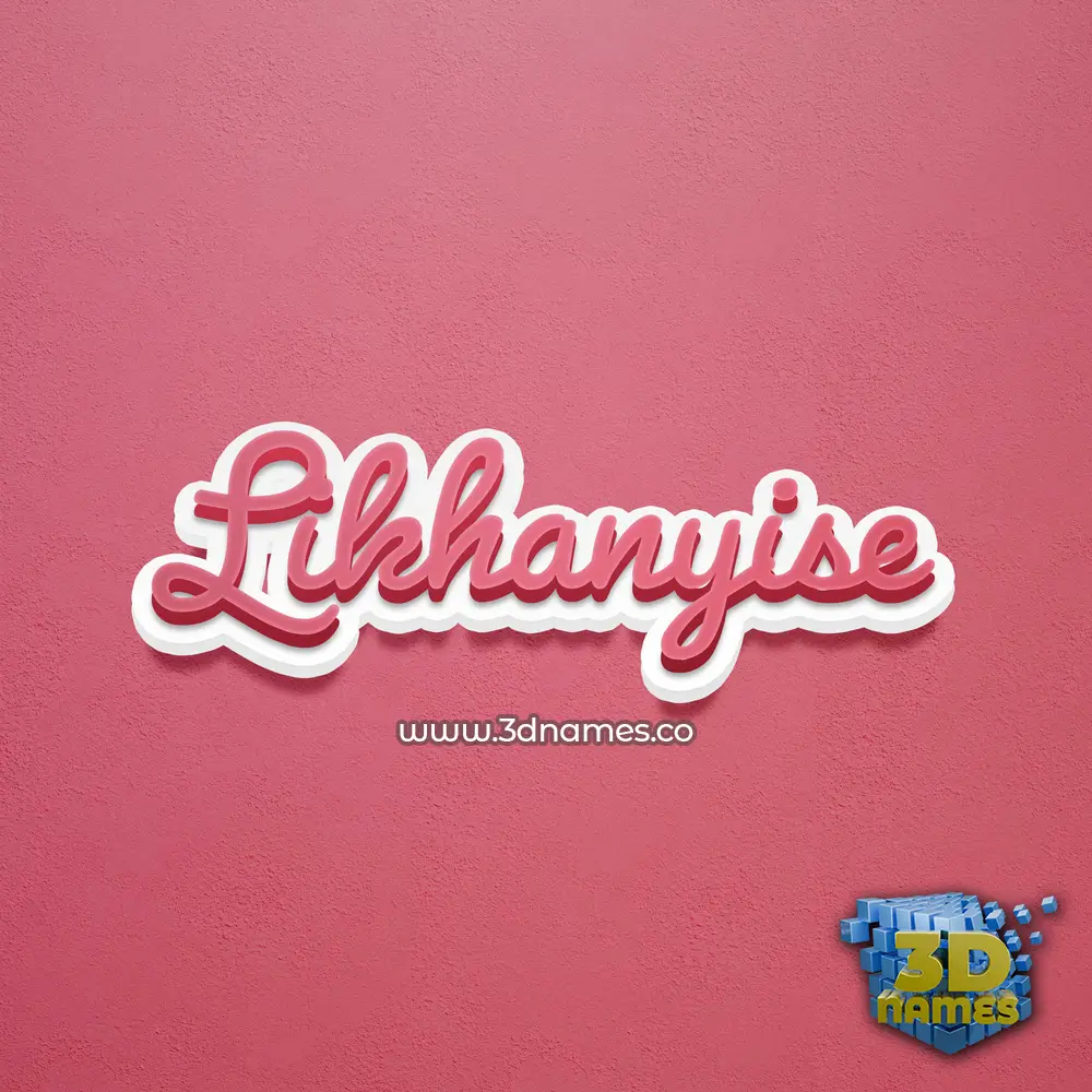 likhanyise in Red Scribble style - 3D name wallpaper