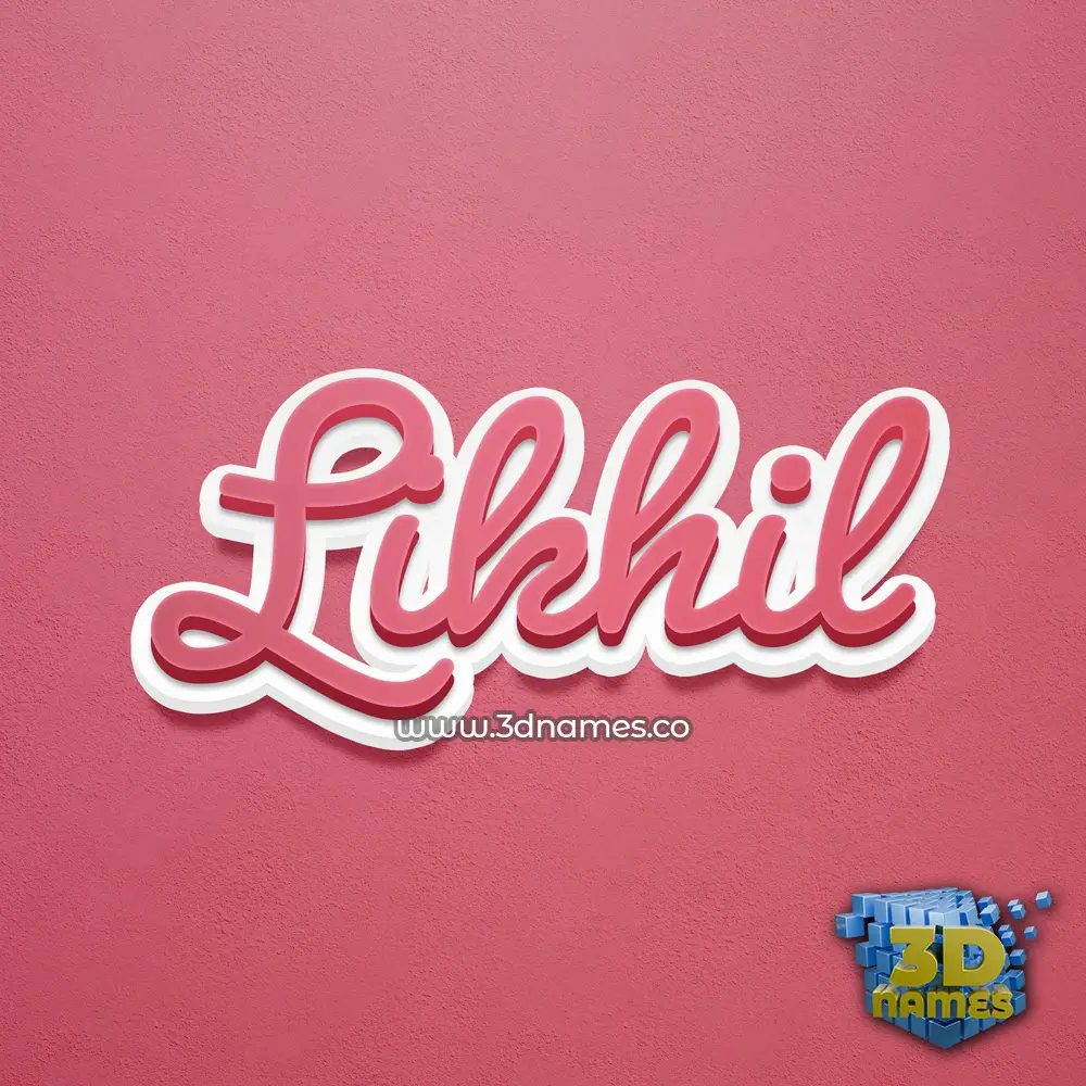 likhil in Red Scribble style - 3D name wallpaper