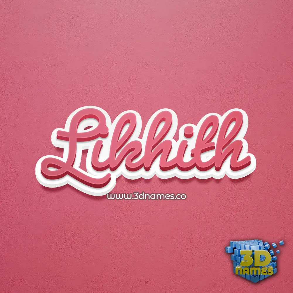 likhith in Red Scribble style - 3D name wallpaper