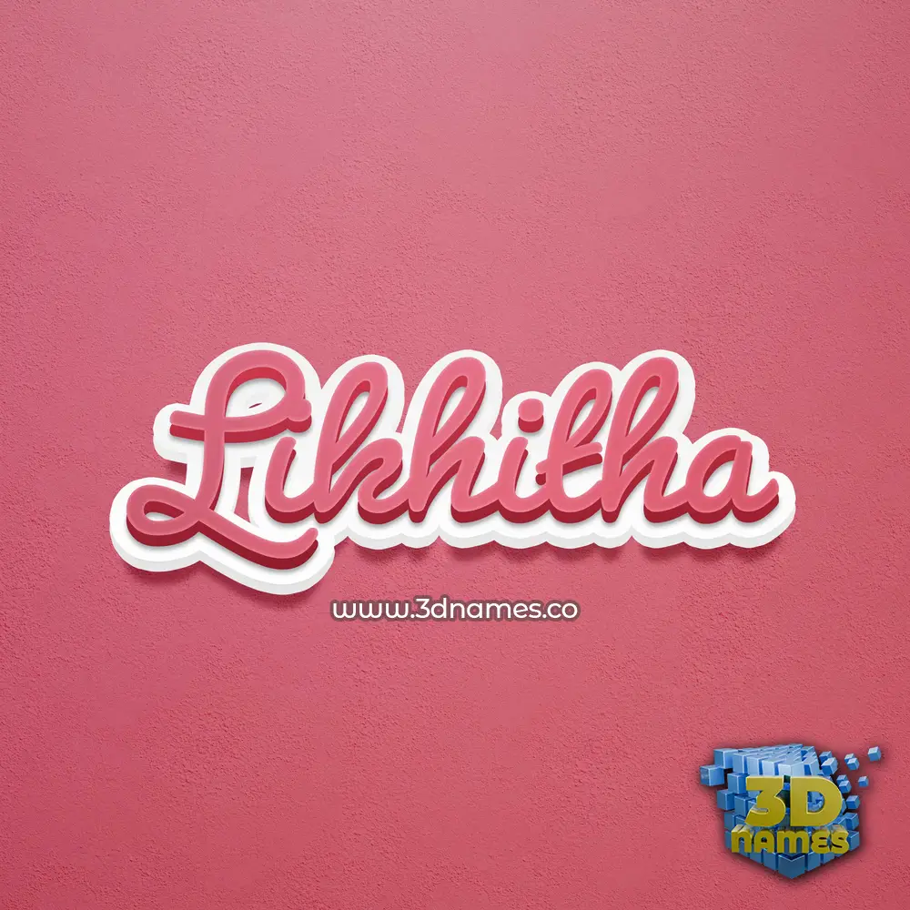 likhitha in Red Scribble style - 3D name wallpaper