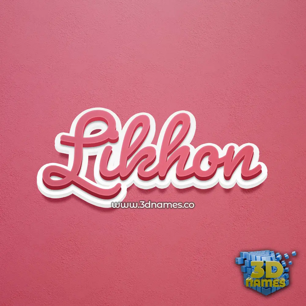 likhon in Red Scribble style - 3D name wallpaper