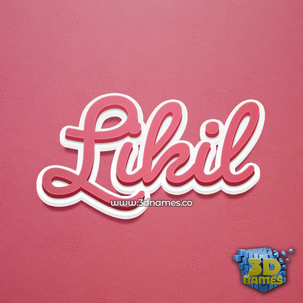 likil in Red Scribble style - 3D name wallpaper
