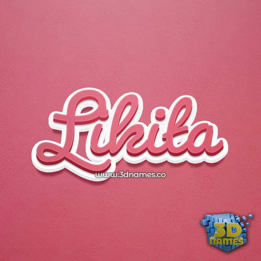 likita in Red Scribble style - 3D name wallpaper