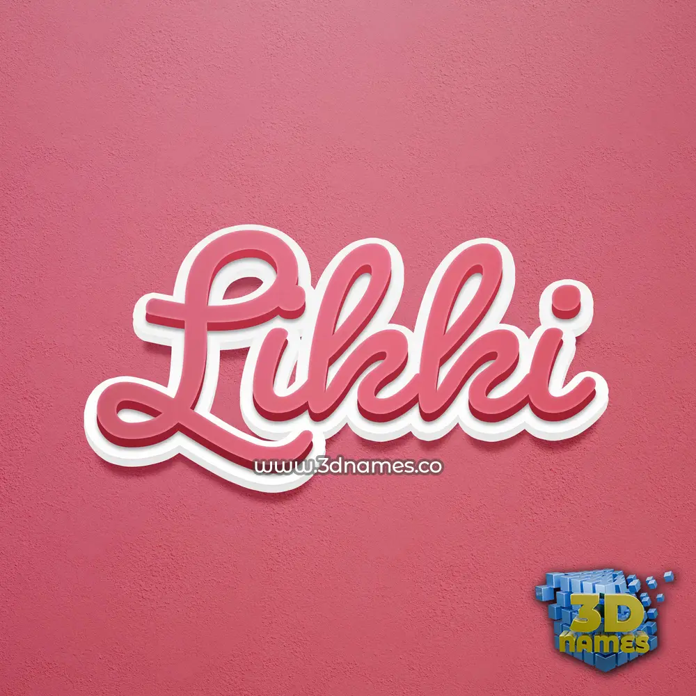 likki in Red Scribble style - 3D name wallpaper