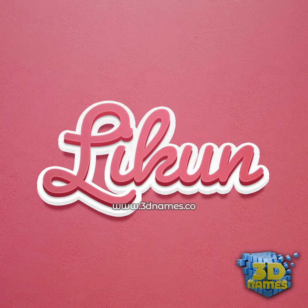 likun in Red Scribble style - 3D name wallpaper