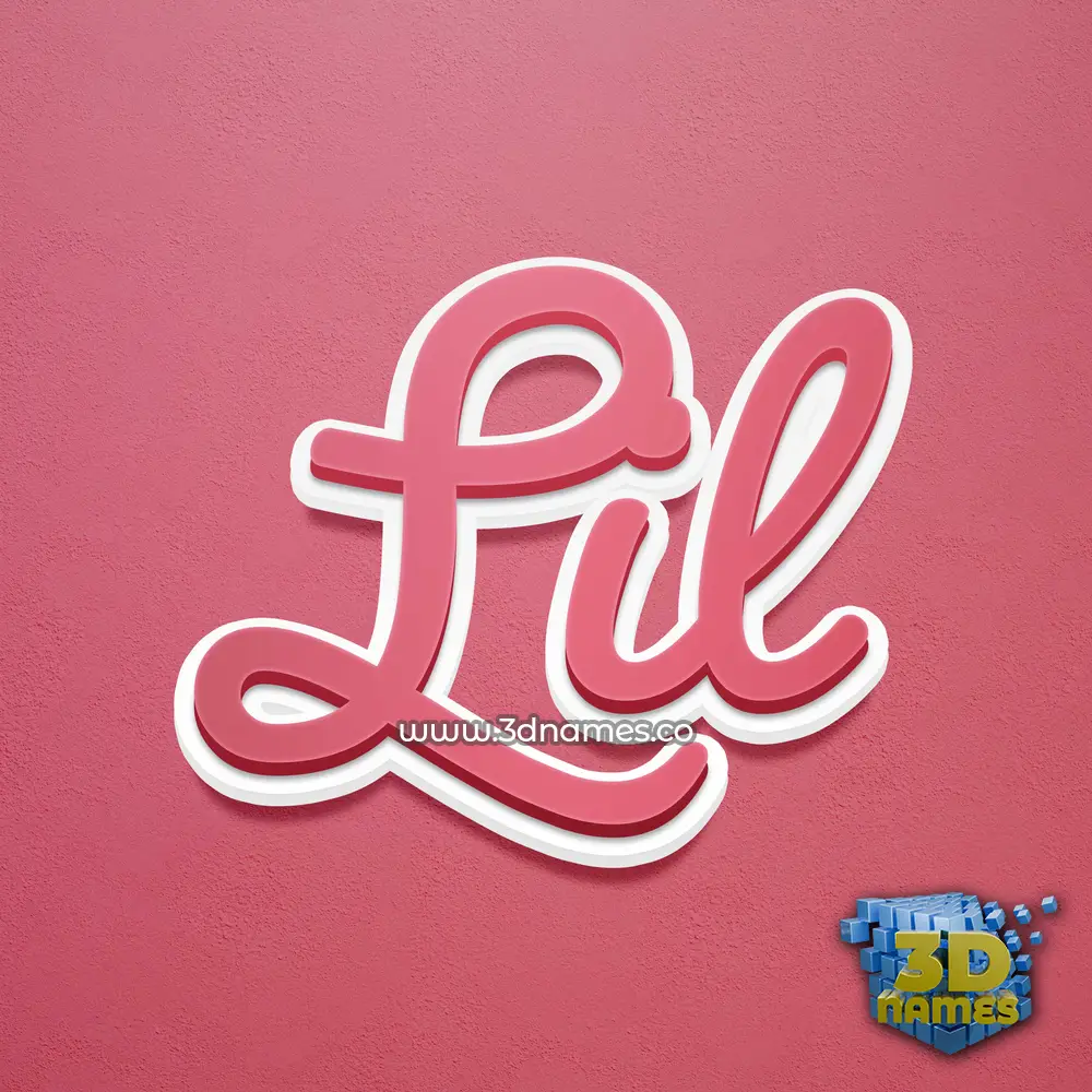 lil in Red Scribble style - 3D name wallpaper