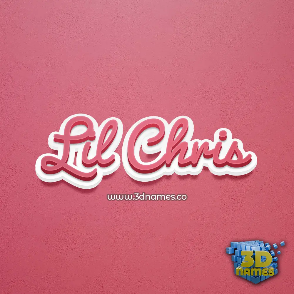lil chris in Red Scribble style - 3D name wallpaper