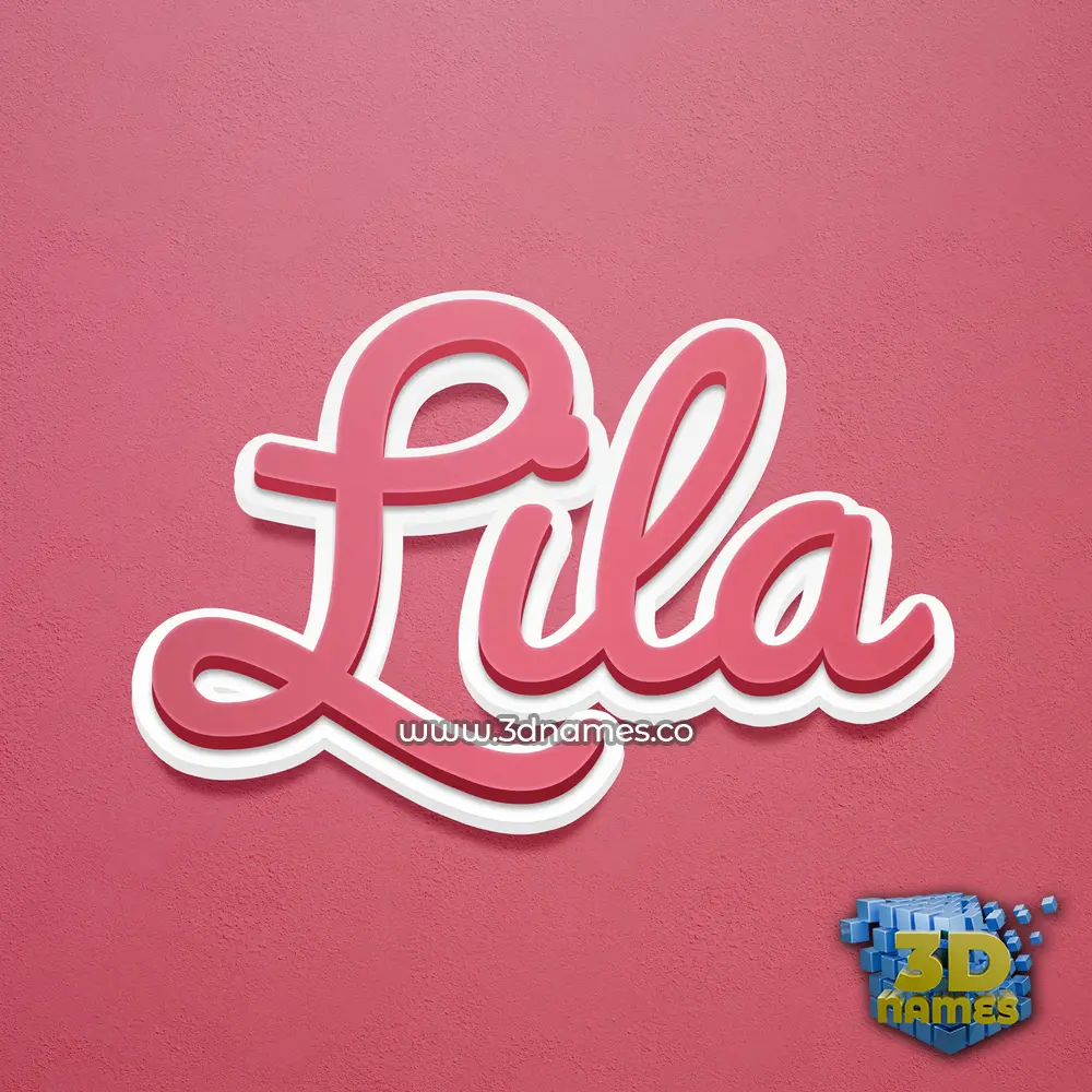 lila in Red Scribble style - 3D name wallpaper