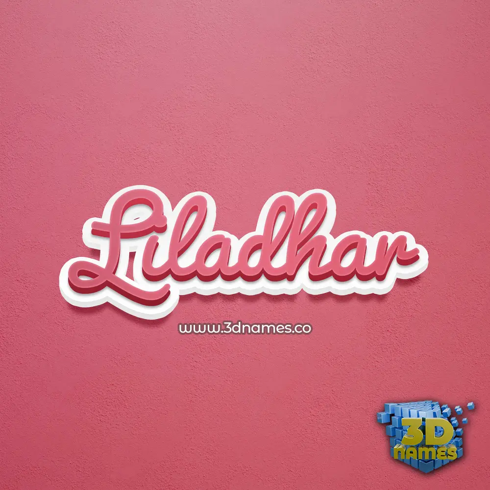 liladhar in Red Scribble style - 3D name wallpaper